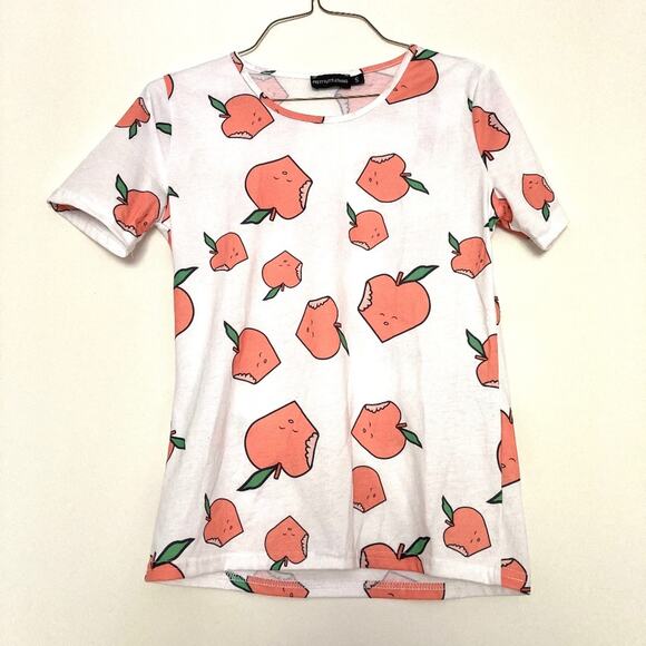 PrettyLittleThing White peach pajama top size S - Picture 1 of 3